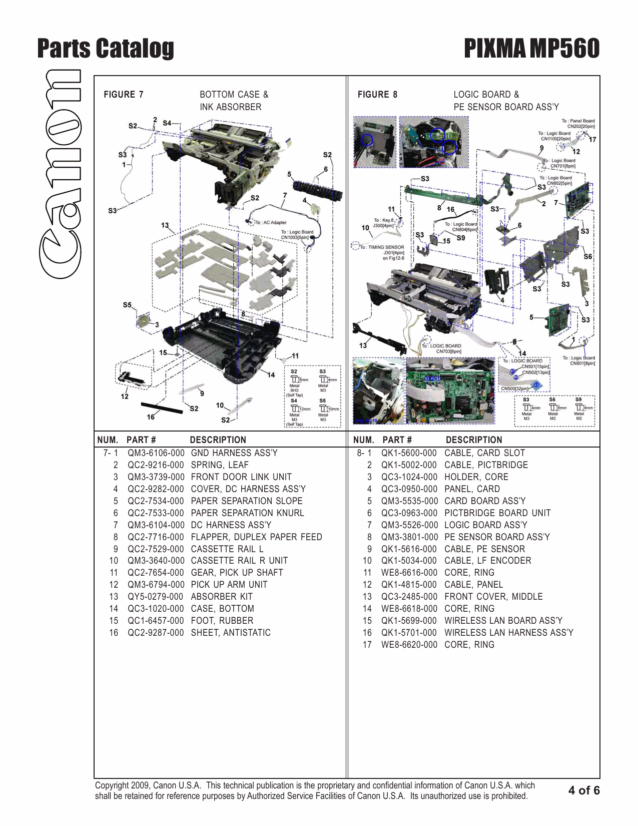 Canon PIXMA MP560 Parts Catalog Manual-5